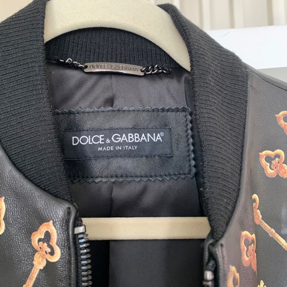 Dolce Gabbana Leather Floral bomber IT 44 - Picture 5 of 5